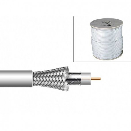 Cable coaxial, lámina y malla de aluminio, 100 metros